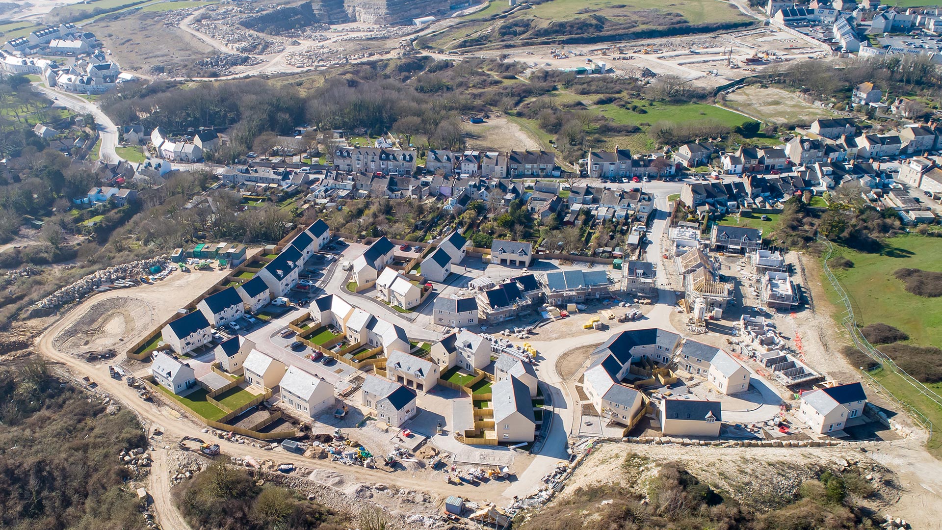 aerial image of construction site. Phot by Paul easton paul easton