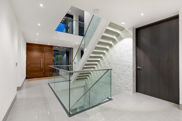 Modern white staircase