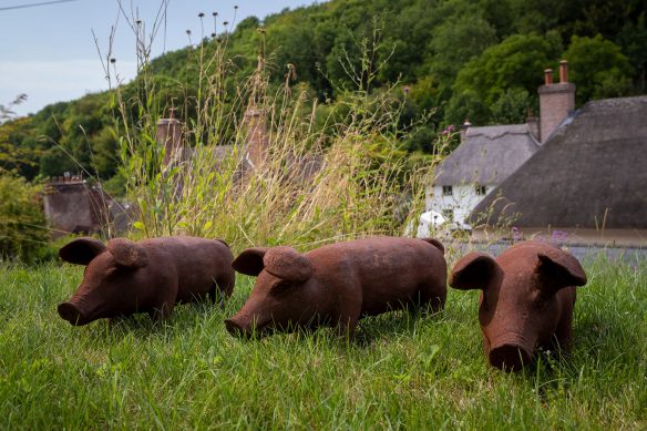 three little pigs garden ornaments