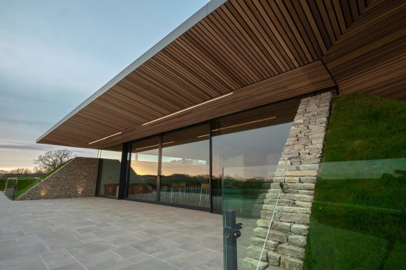 Sliding glass doors leading to pool