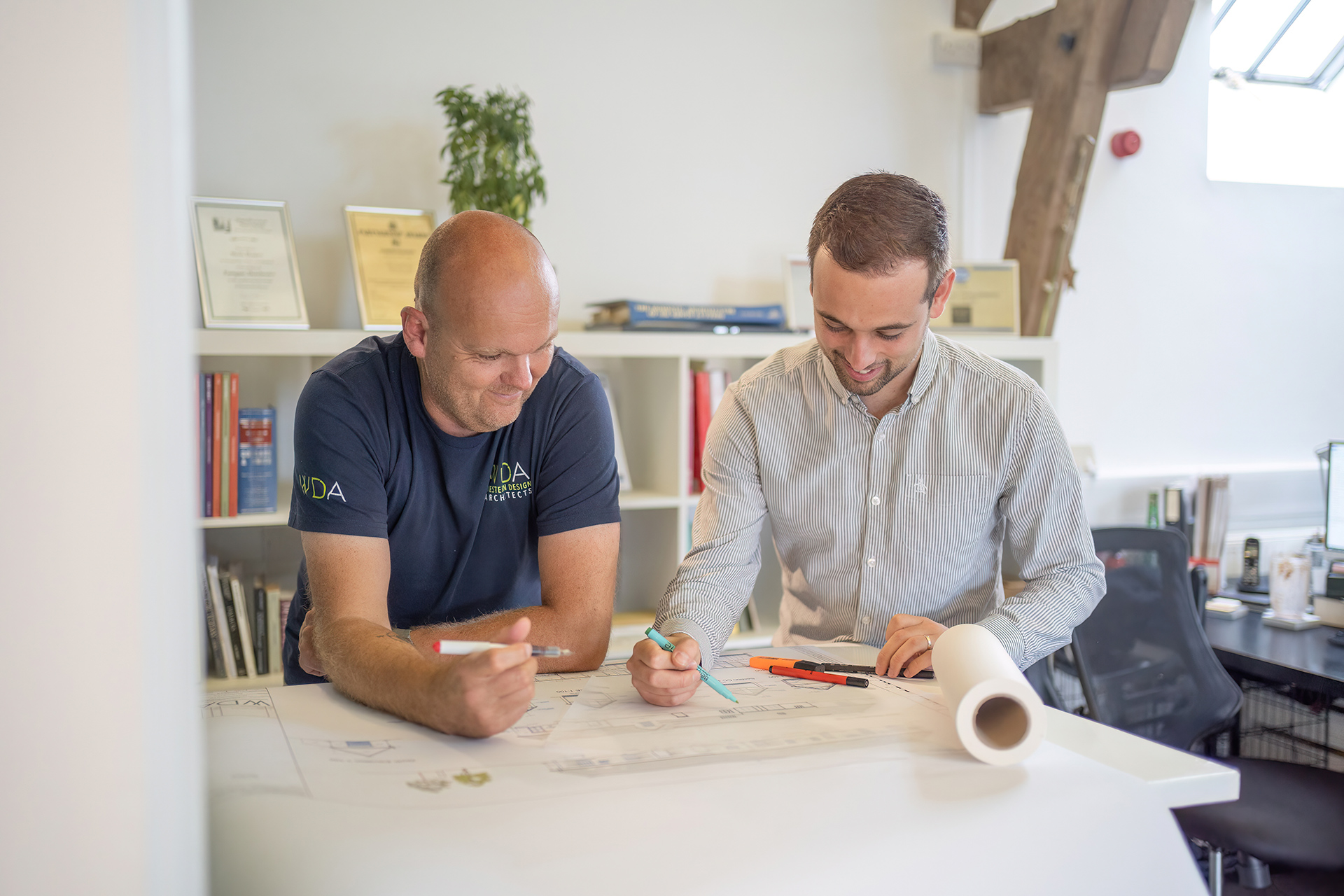 Steve and Tom working on a drawing