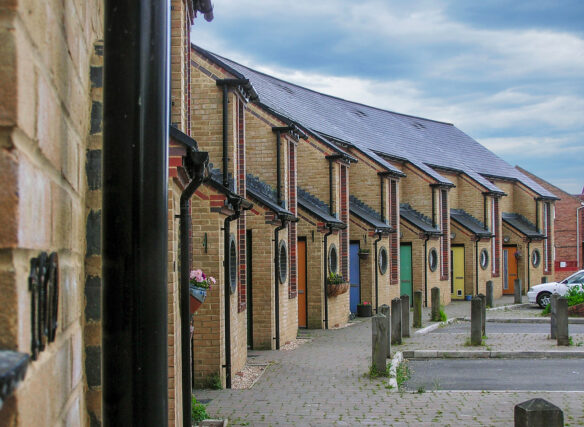curved row of terrace housing