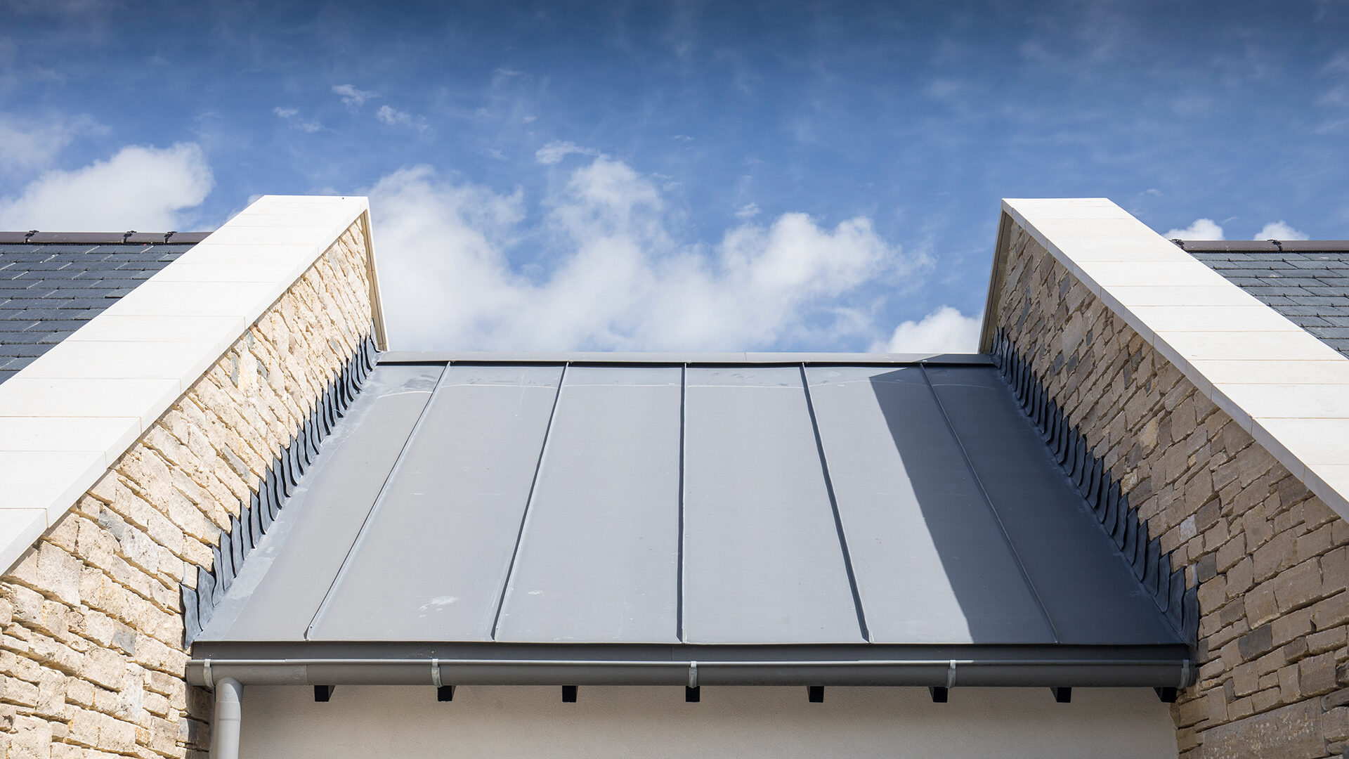 zinc roof and parapet detail