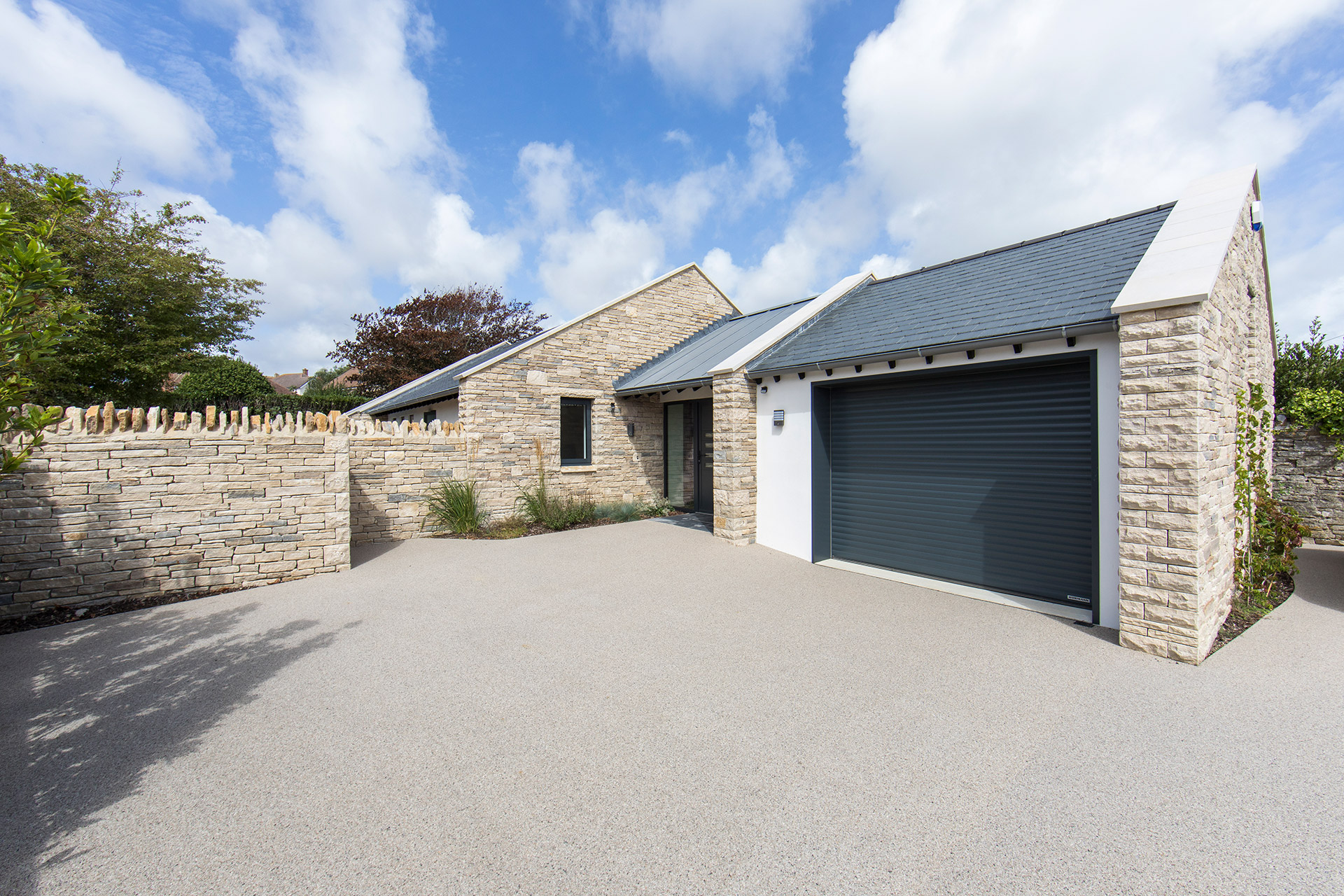 Parking area for new stone house