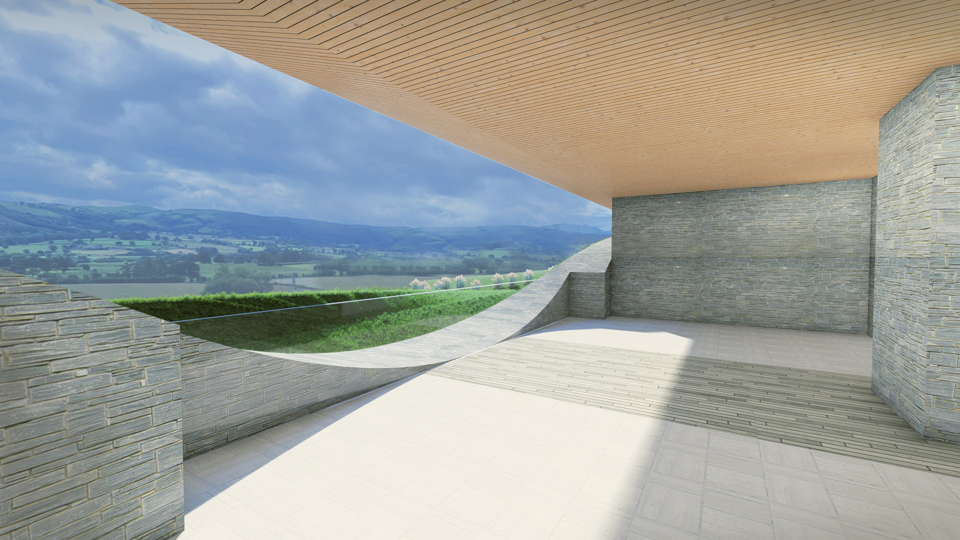 contemplation area of crematorium with beautiful view