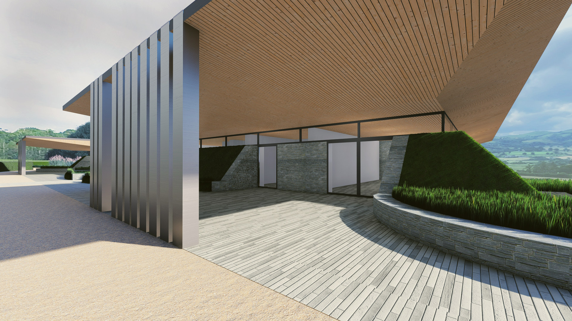 crematorium chapel north entrance design concept