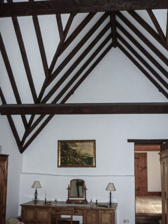 vaulted ceiling in barn