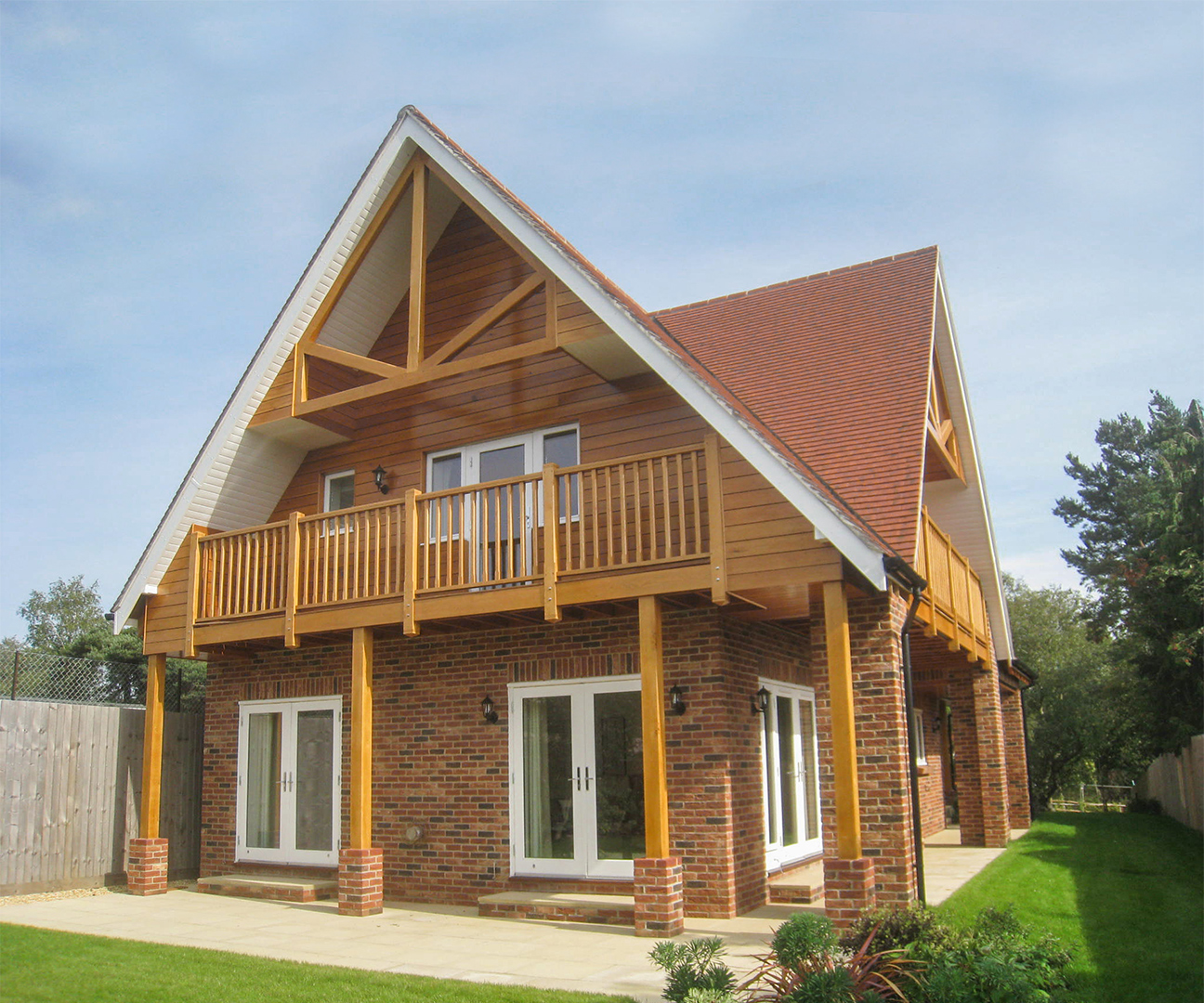 Chalet bungalow with timber balcony