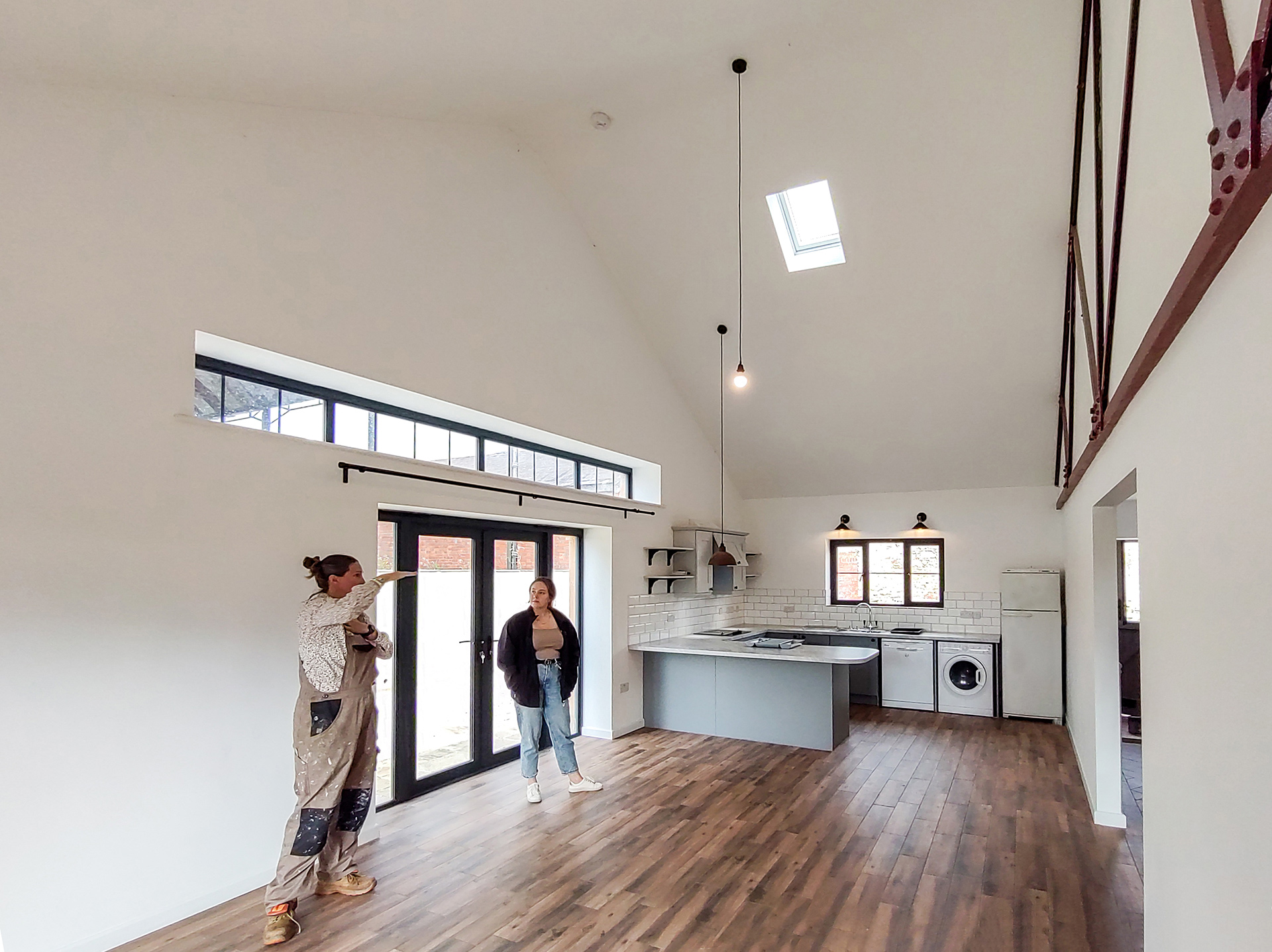 interior of kitchen with vaulted ceiling