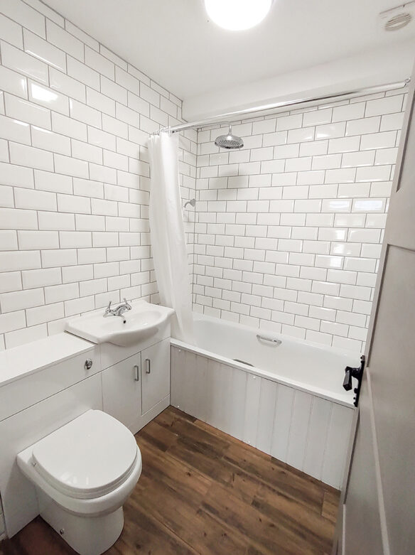 white modern bath room interior
