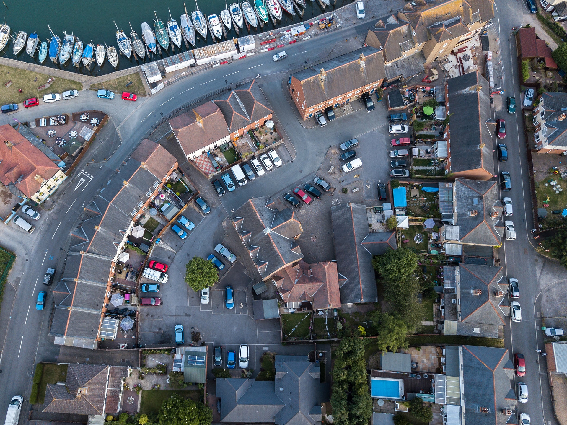 Aerial view of masterplan of housing