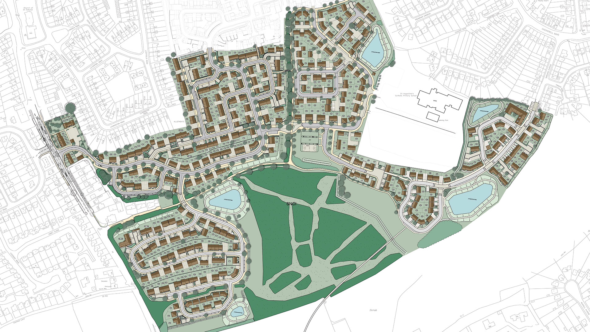 site plan on housing in colour