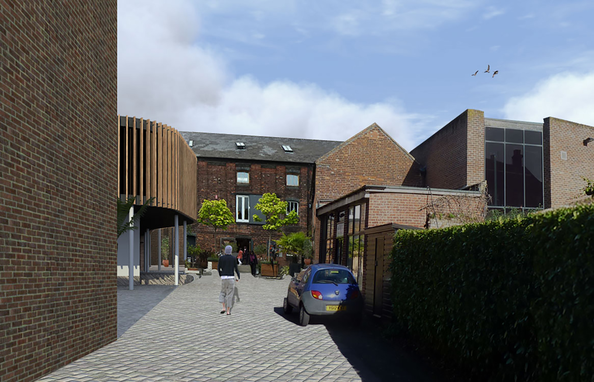 street view level visual of new development to fisherton mill