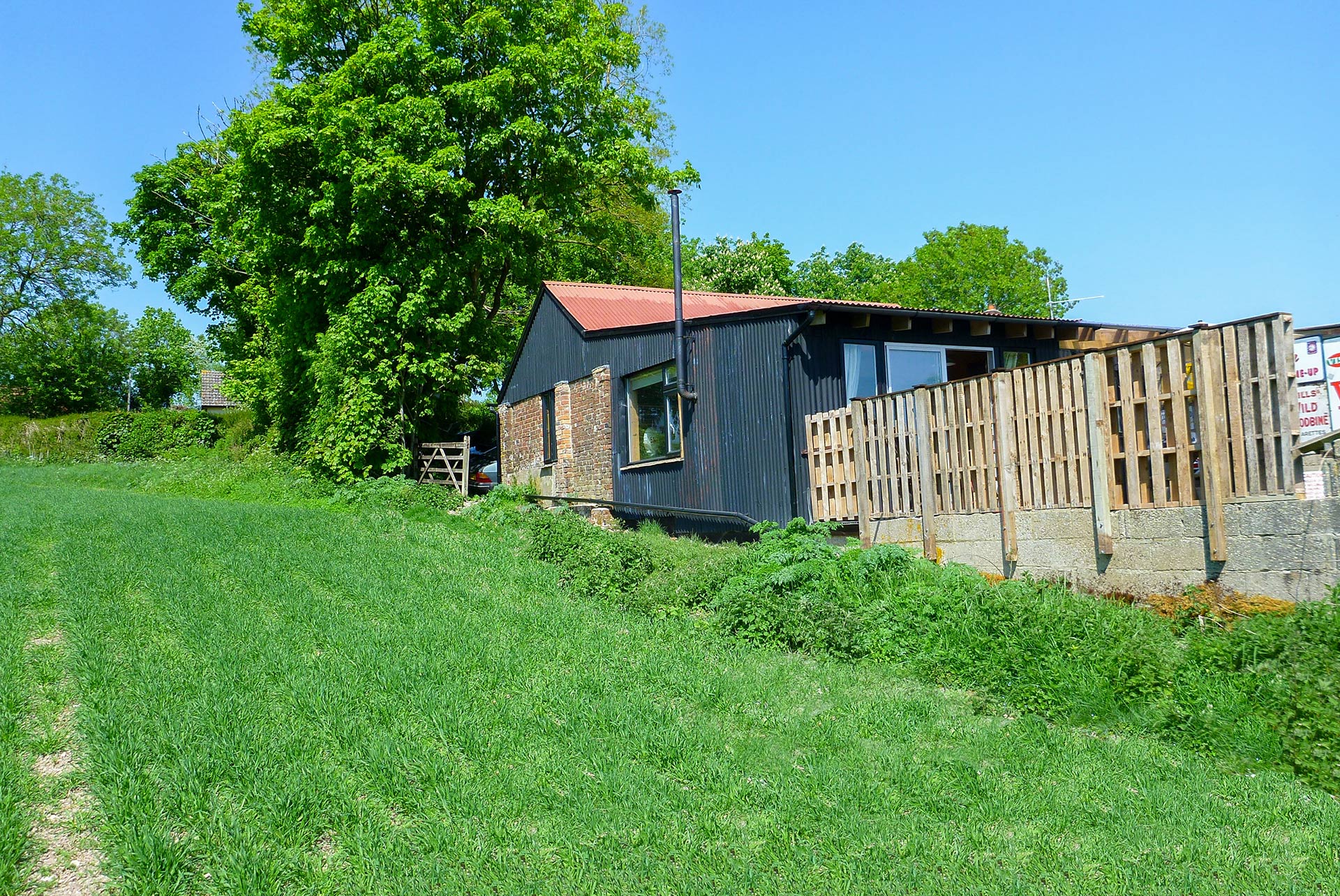 black painted barn conversion in farm