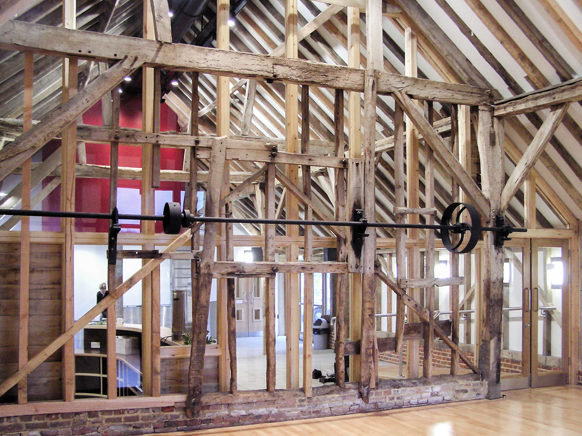 internal beams and wooden structure to building restored