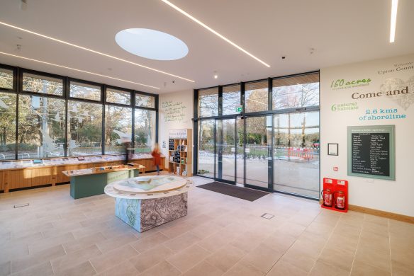 internal view of glazing inside information centre