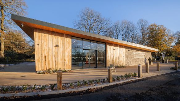 side view of information centre in daylight