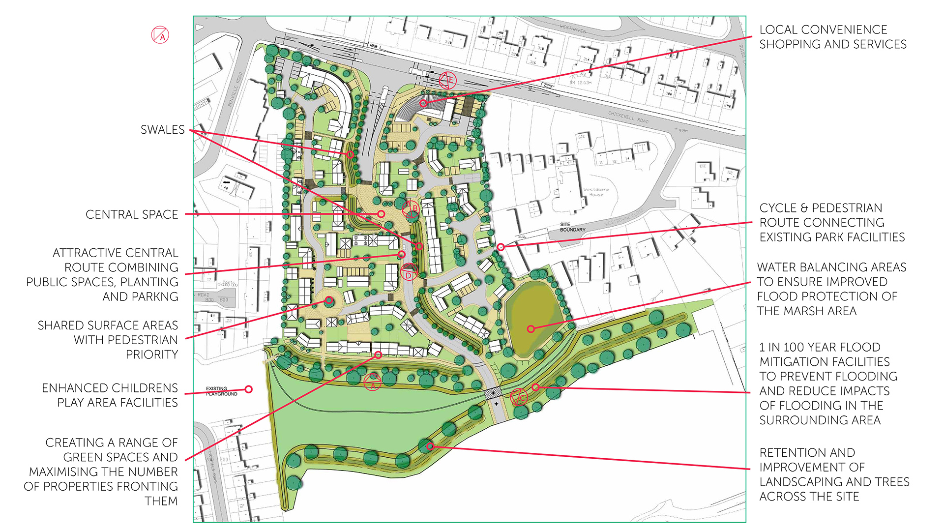 illustrative site plan of Shillingstone houses