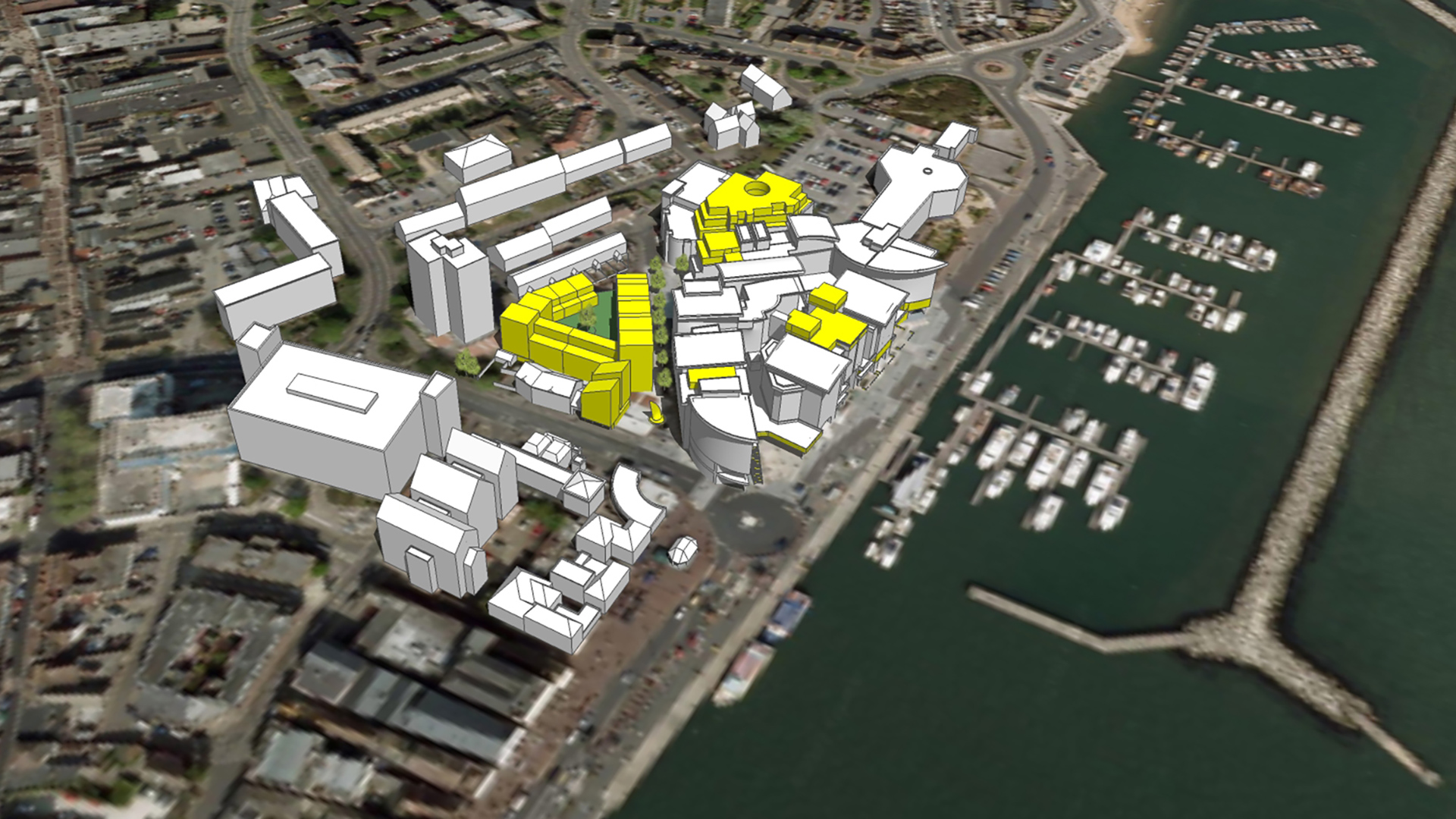 aerial design layout of dolphin quays