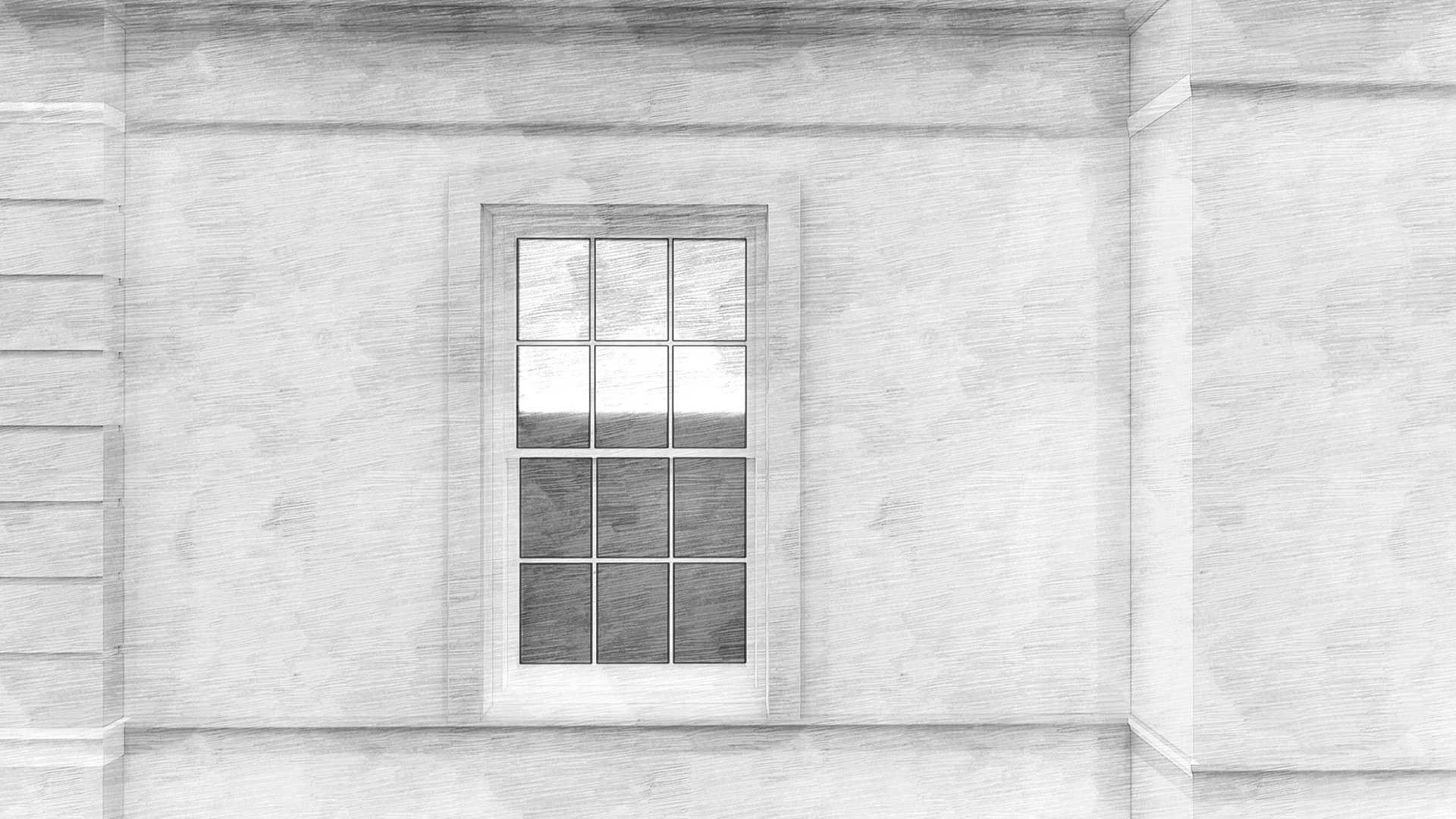 Black and White visual of new Georgian house close up window detail