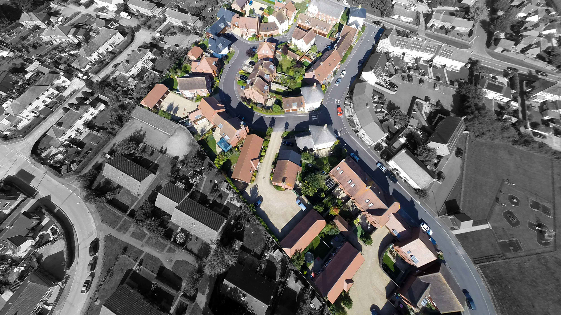 aerial view showing site area in Shillingstone