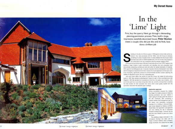 article of lime kiln house in Dorset county magazine