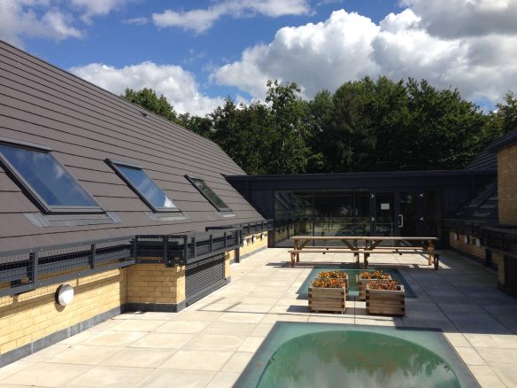 Outdoor rooftop space with walk on rooflight