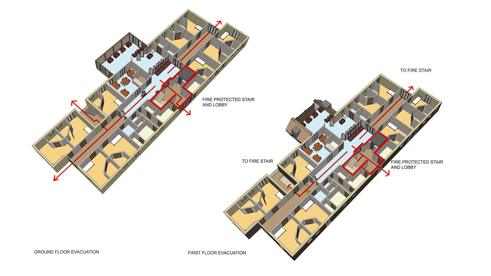 Western Design Architects visual ground and first floor plans of care home