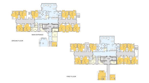 Western Design Architects ground and first floor plans of care home