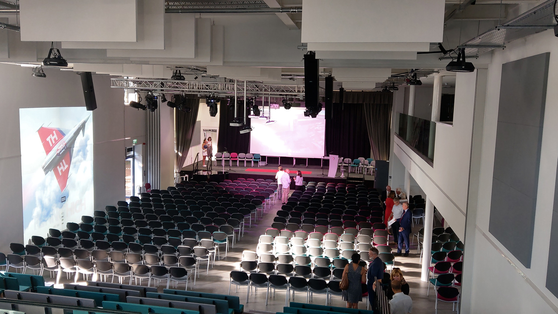 interior theatre hall with seating area and stage