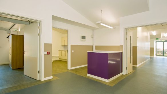 interior reception hall area with doors leading to other rooms