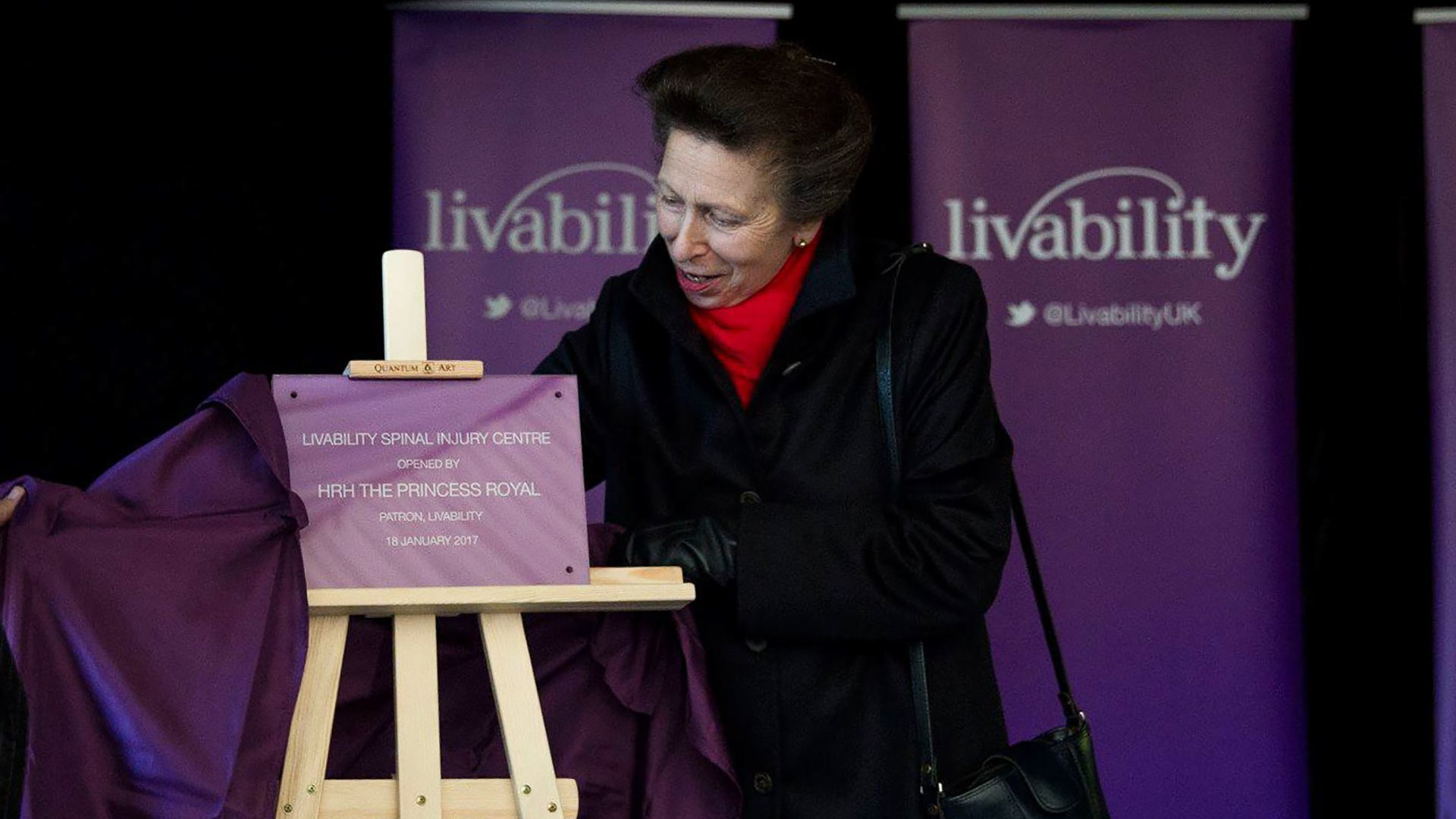 princess Anne unveiling a plaque for the opening of care centre