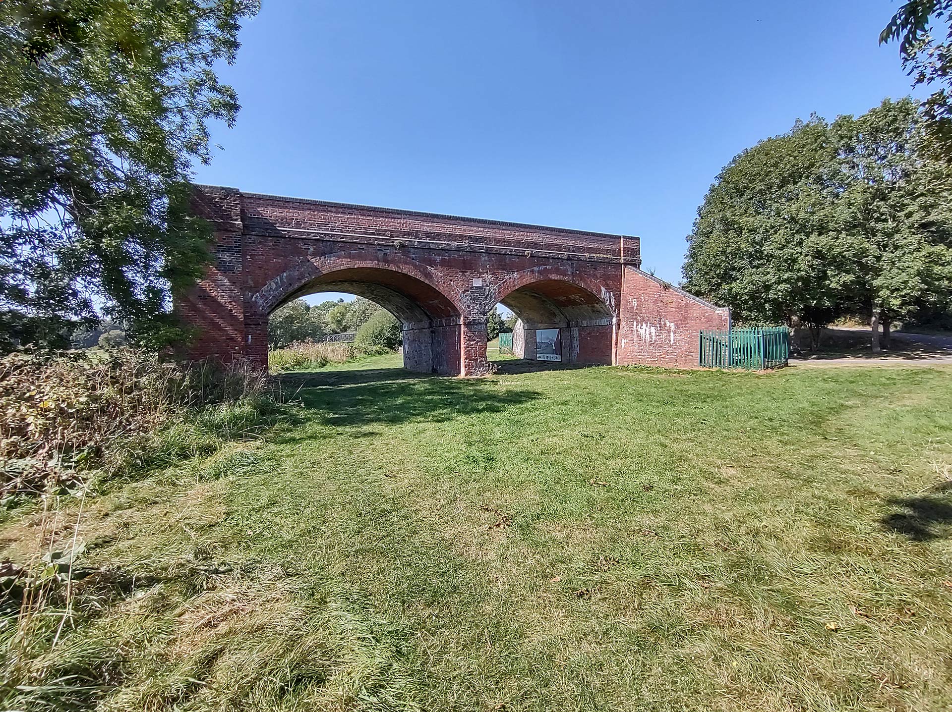 Historic railway arches with two tunnels