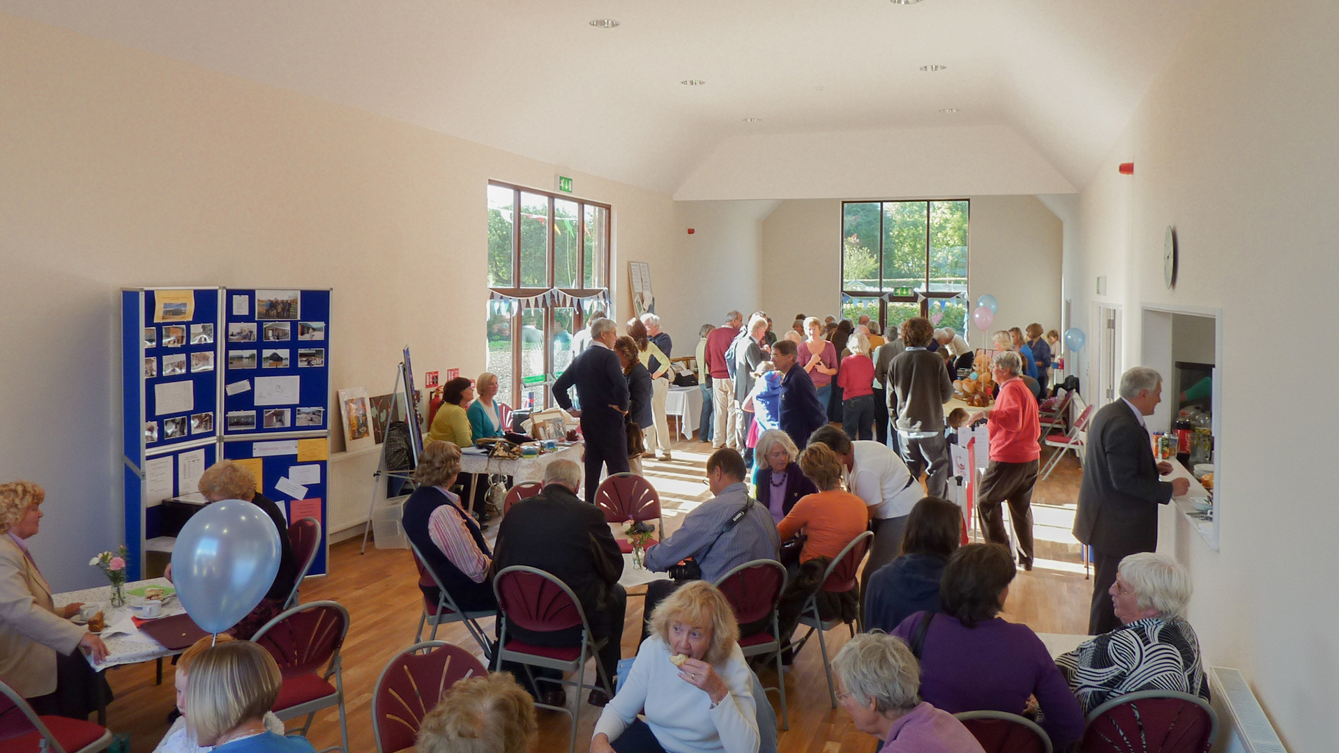 interior view of village hall with large open plan room