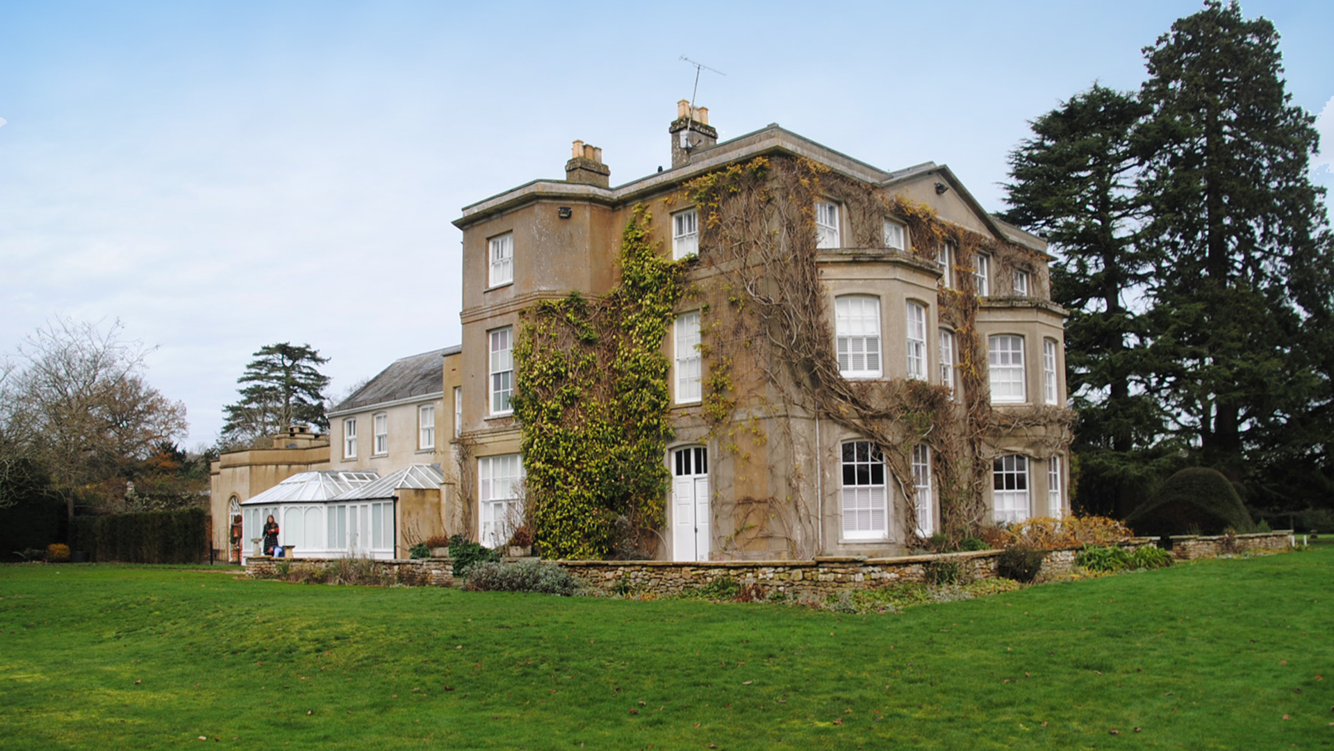 before photo of large listed house rear garden view