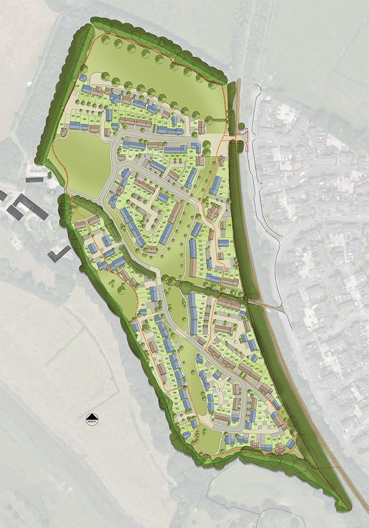 Aerial masterplan of new housing development