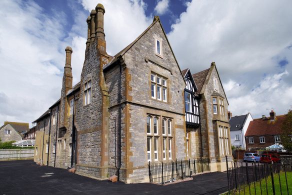 side and front view of restored building converted into flats