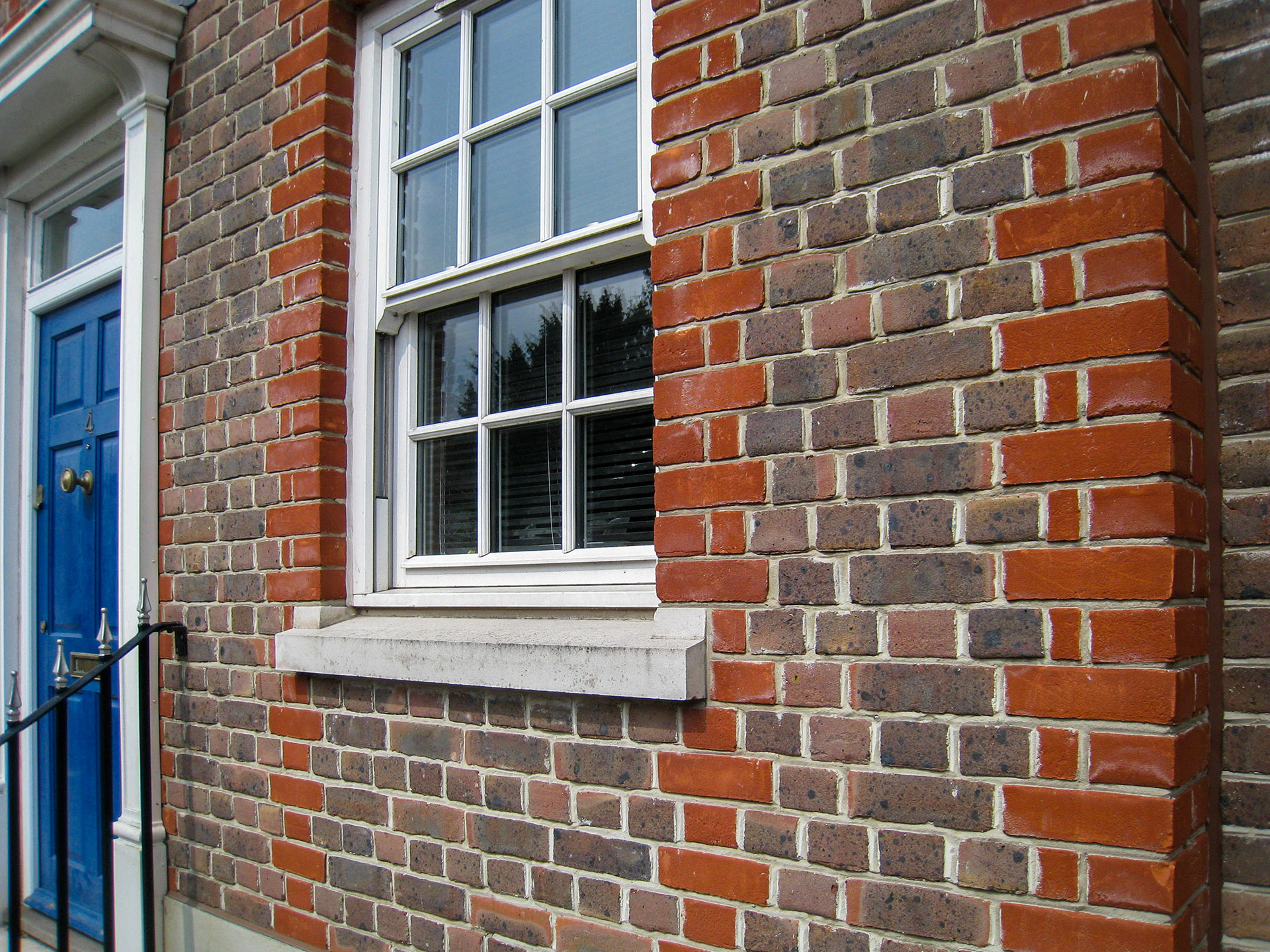 detailed view of brick work and window