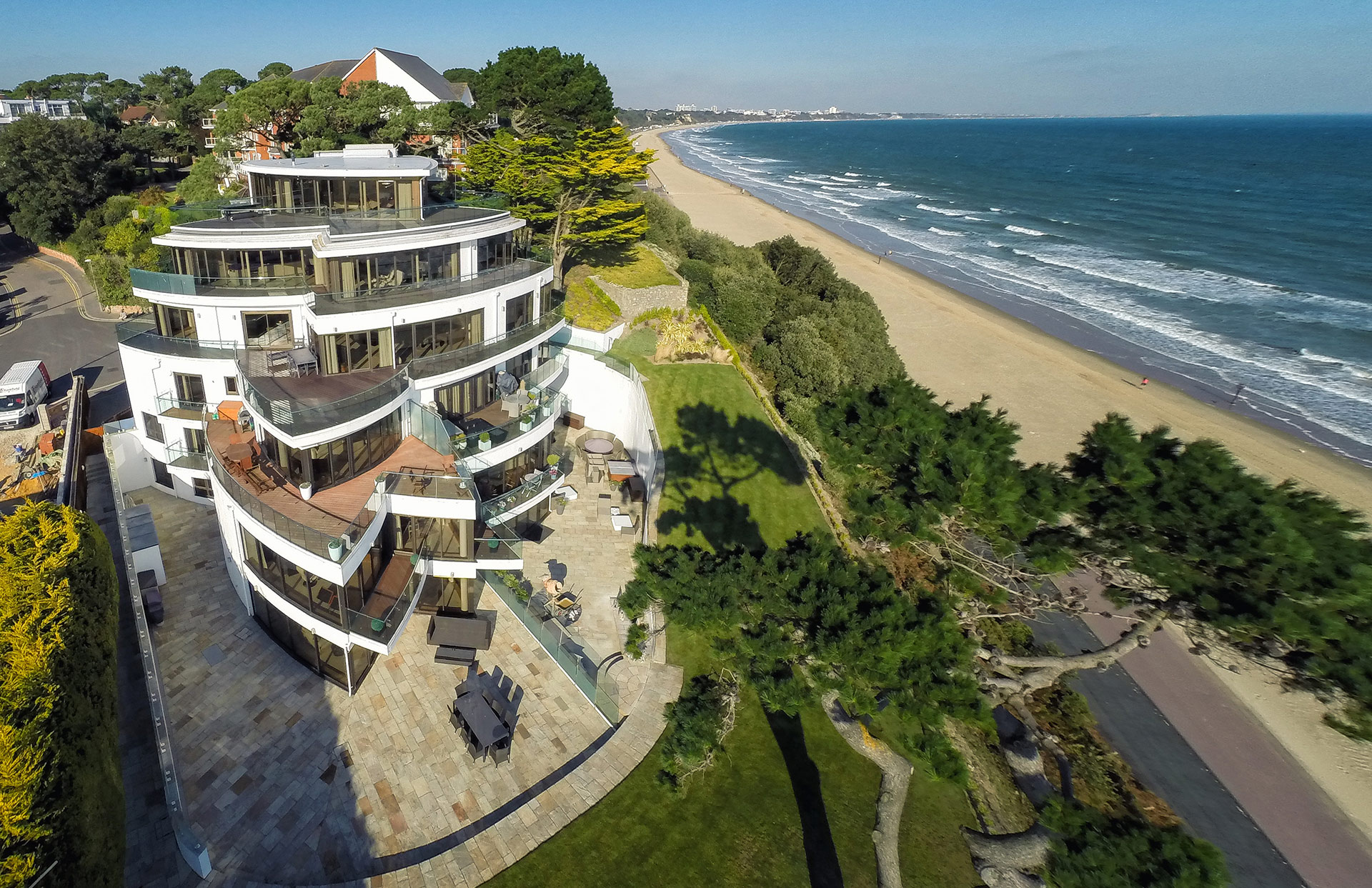 aerial view of flats with stunning sea views