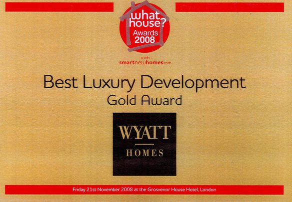 whathouse award certificate best luxury development 2008