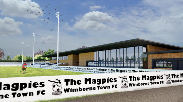 visual of new football club rear view of building including football pitch