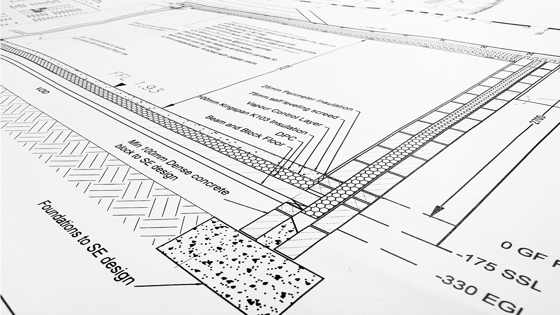 Technical drawing for Building Regulation Submission