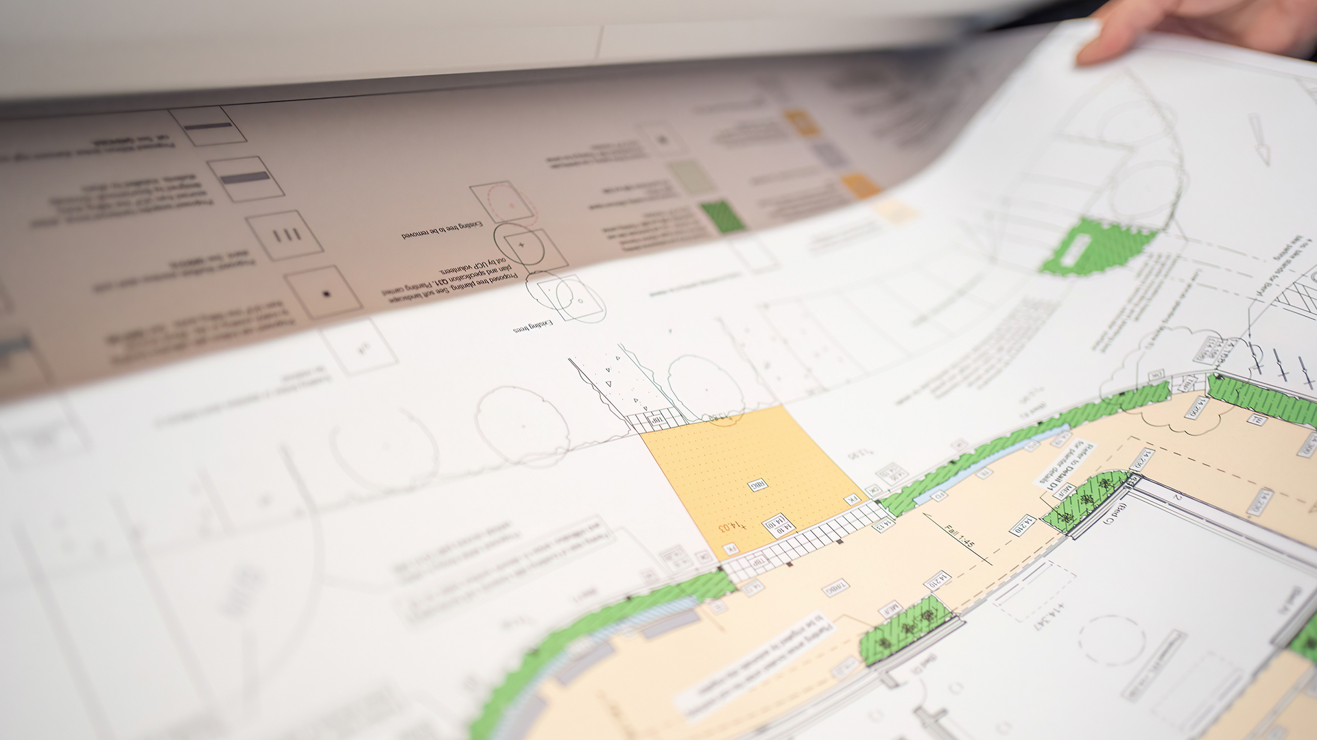 technical drawing being printed