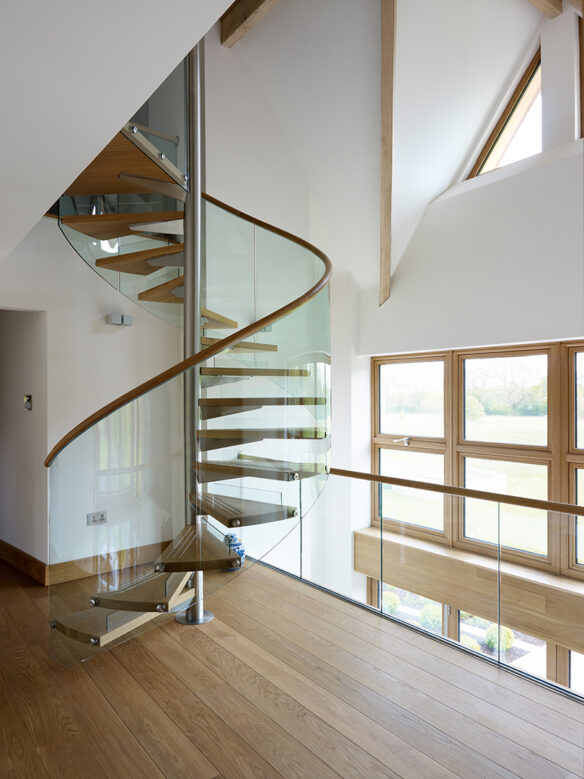 spiral staircase on mezzanine level