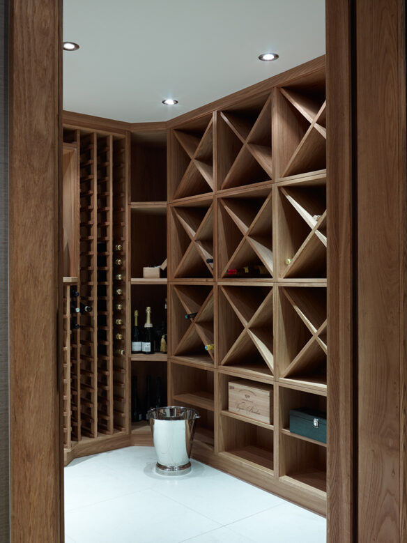 wine store room designed in wood