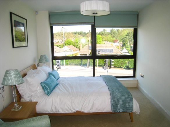 bedroom with large windows