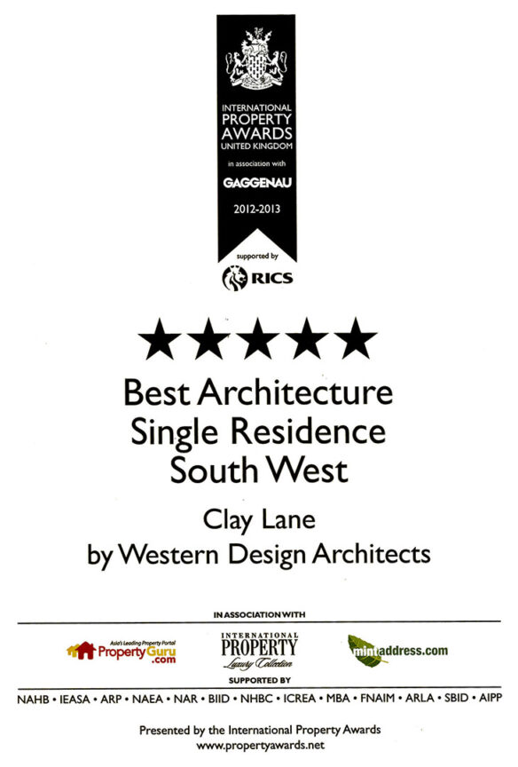 International Property Awards Best Architecture Single Residence South West 2012-13