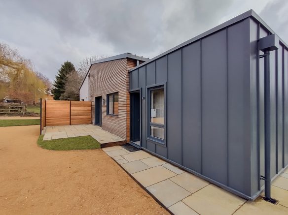 zinc cladding wall detail on house