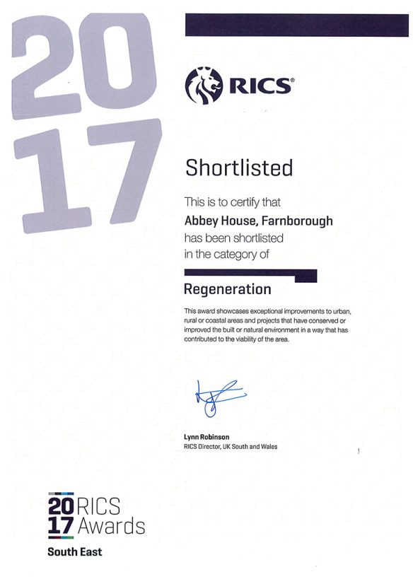 RICS Regeneration Award 2017 shortlisted