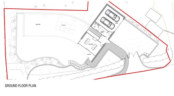 ground floor plan of house and garage